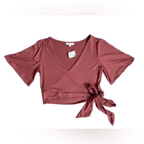 NWT Mauve Crop Top with Side Tie - Picture 1 of 6